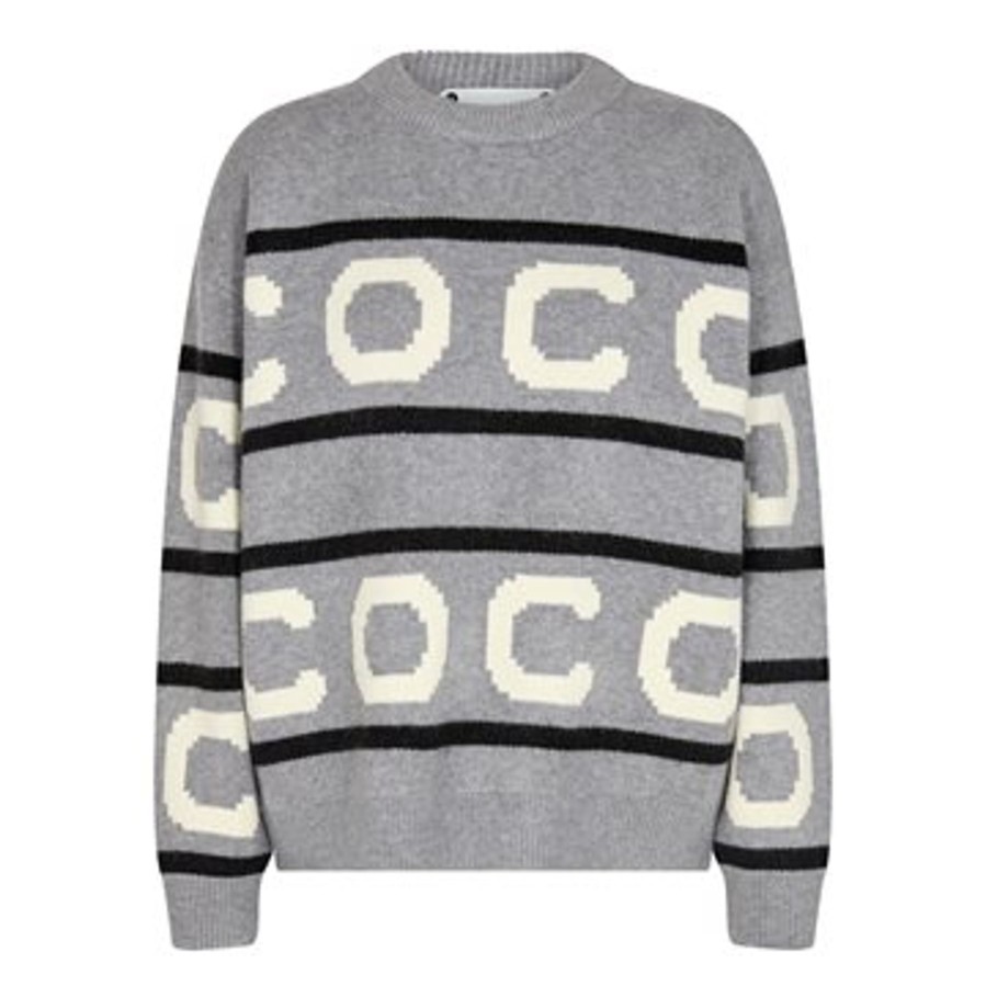 Strik Co Couture | Co' Couture - Row Cc Logo Knit - Light Grey