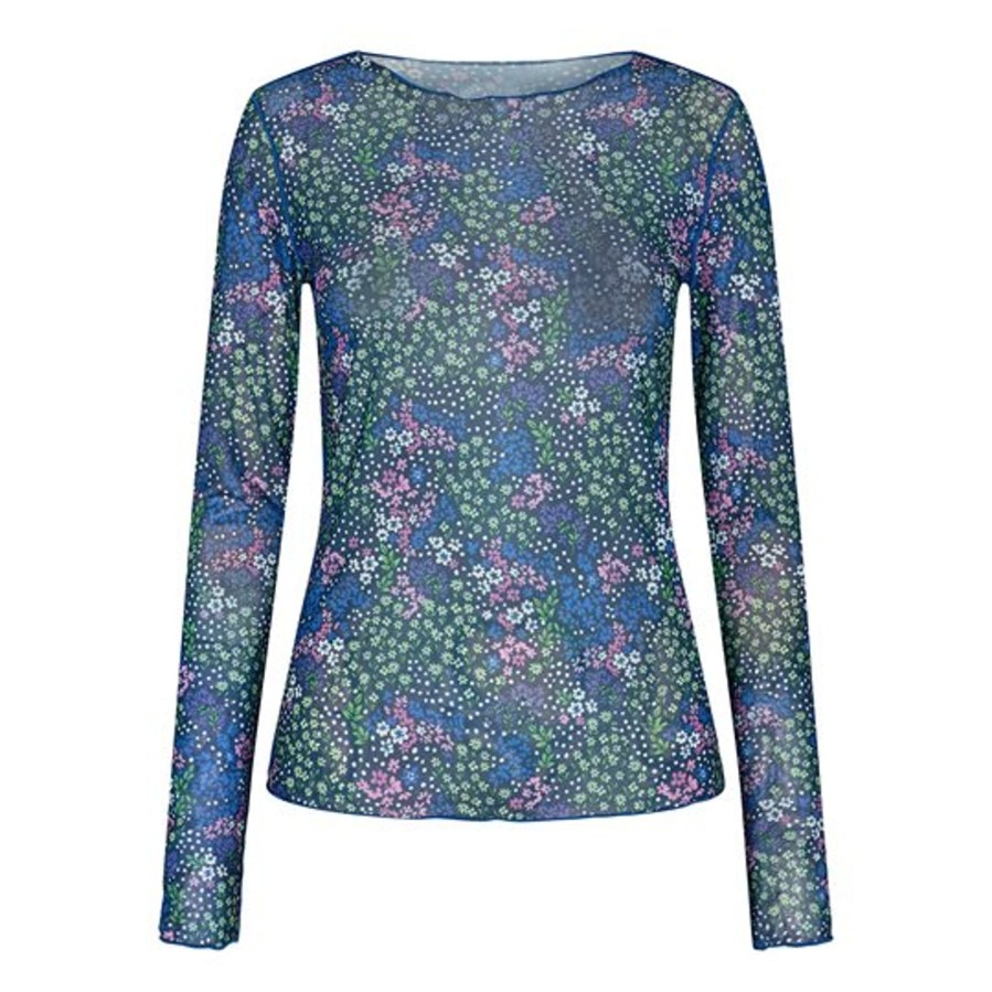 Toppe Liberté essentiel | Liberte - Mesh Top - Green Blue Ditsy