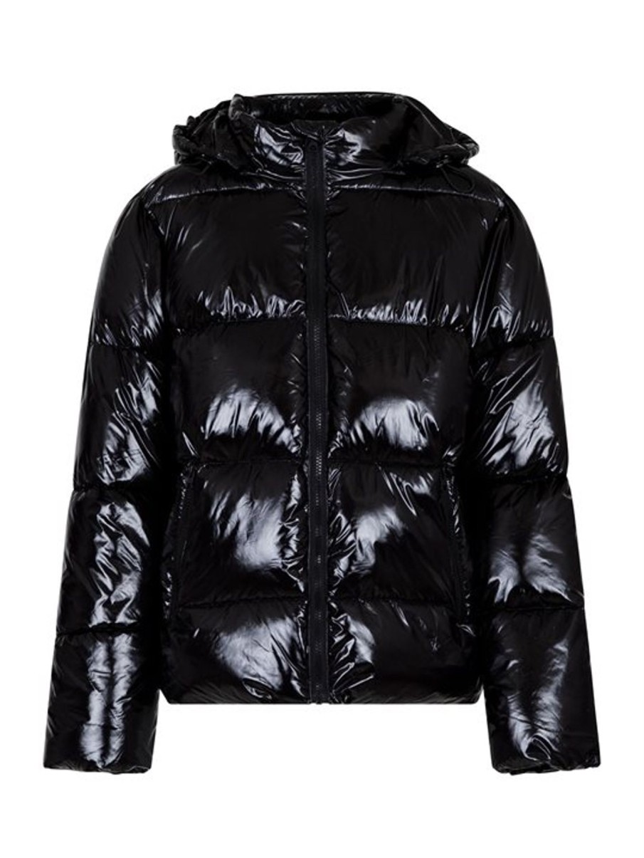 Overtoj Copenhagenshoes | Neo Noir - Fox Shine Puffer Jacket - Sort