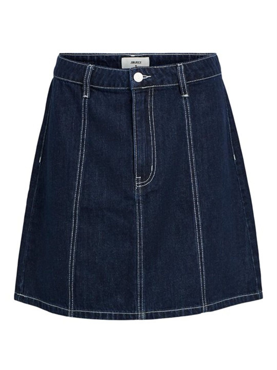 Nederdele Object | Object - Lea Gemme Mw Denim Skirt - Morkebla