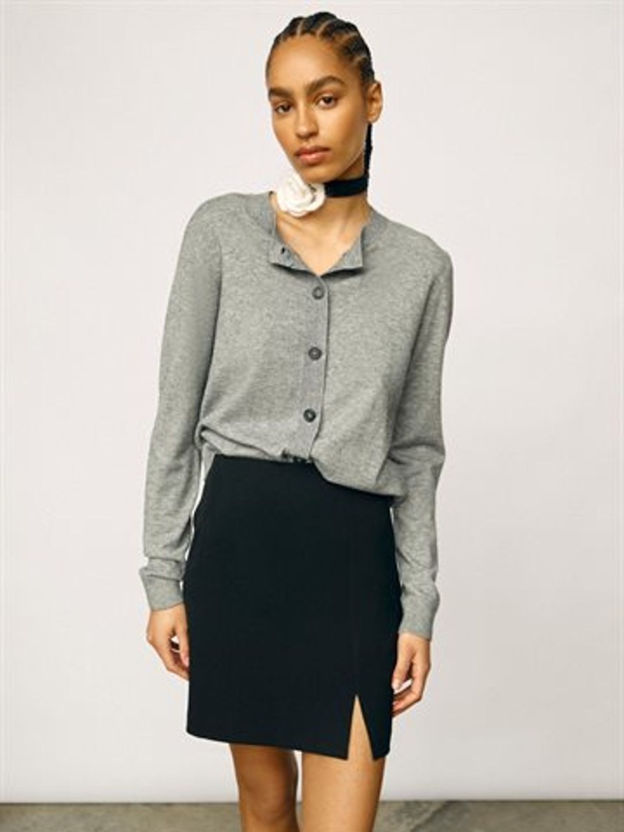 Cardigans Object | Object - Thess Ls Short Cardigan - Gra