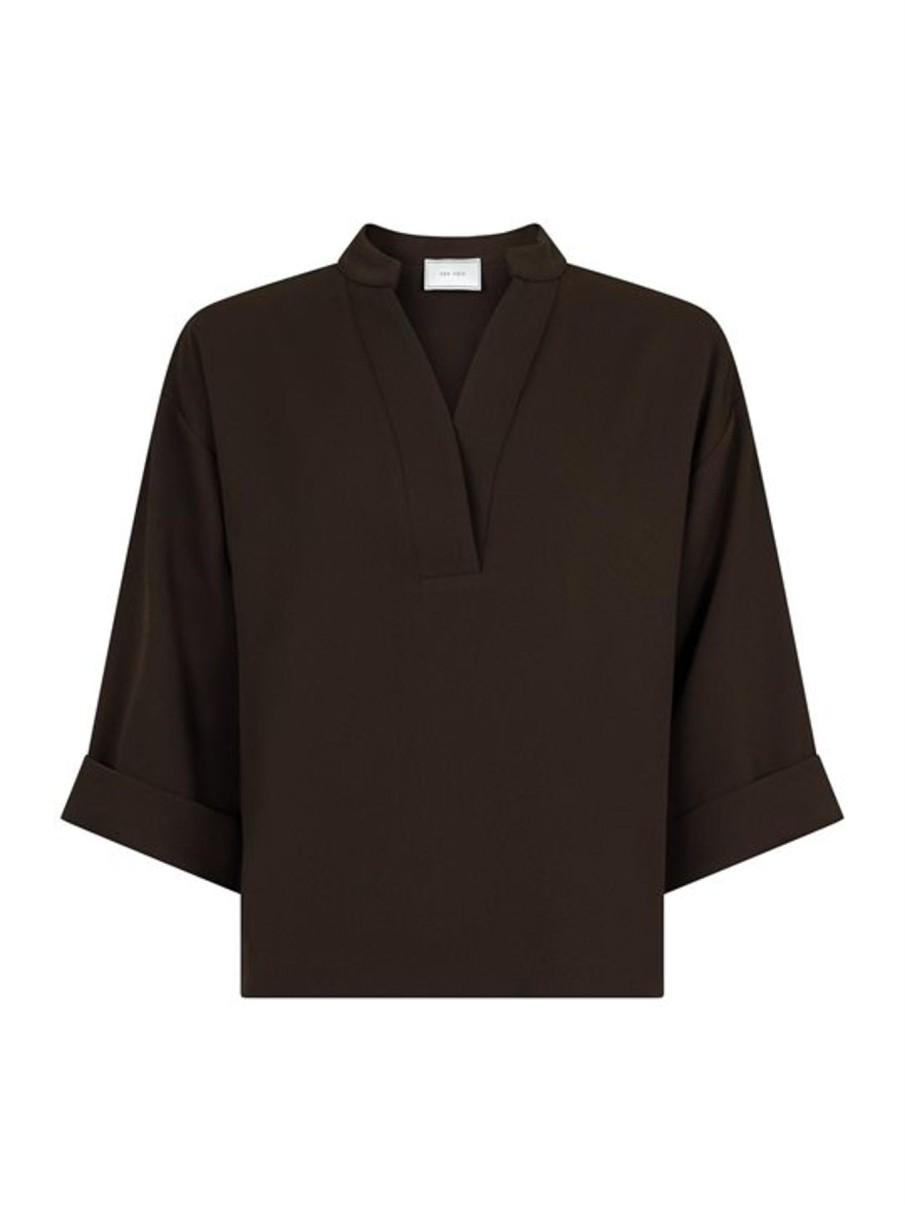 Bluser Neo Noir | Neo Noir - Luma Crepe Blouse - Brun