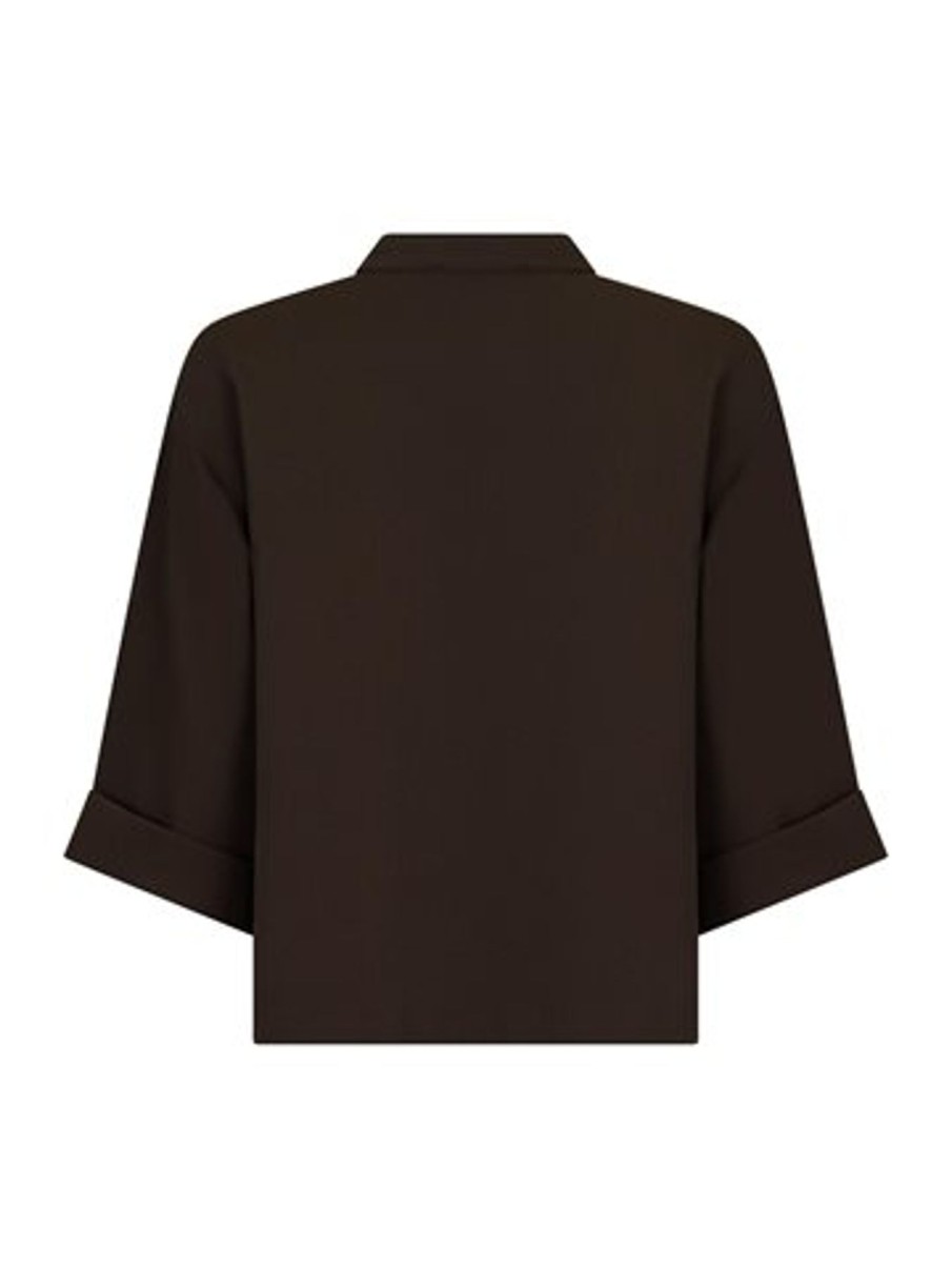 Bluser Neo Noir | Neo Noir - Luma Crepe Blouse - Brun