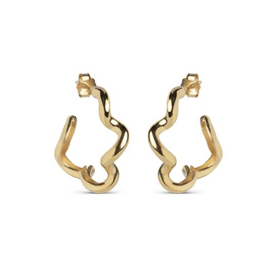 Accessories Enamel | Enamel - Curly Hoops - Guld