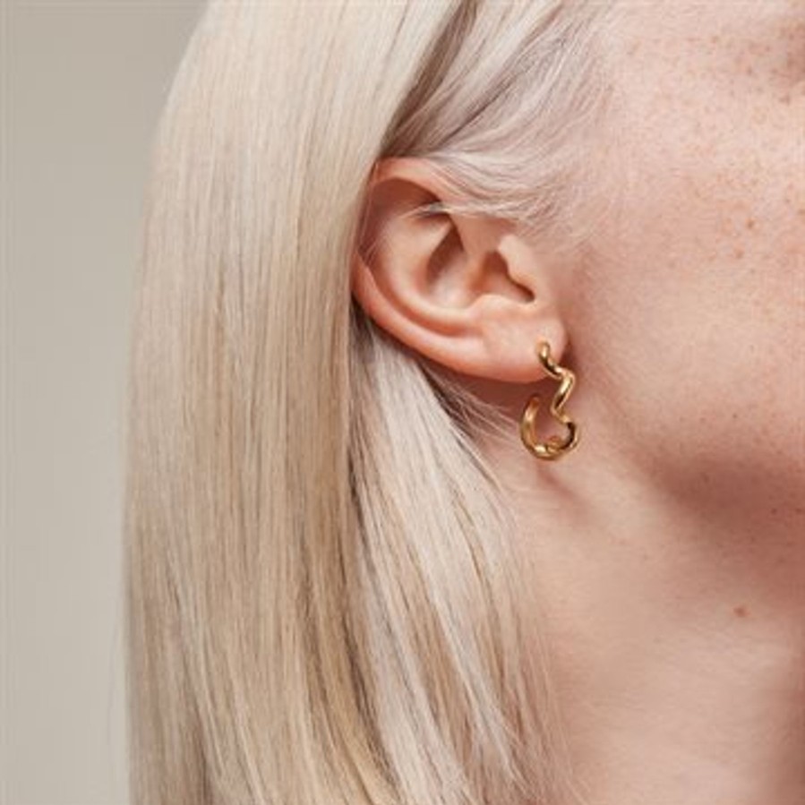 Accessories Enamel | Enamel - Curly Hoops - Guld