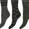 Stromper Og Strompebukser Hype The Detail | Hype The Detail - Fashion Sock 3-Pack - Sort Gra Gron