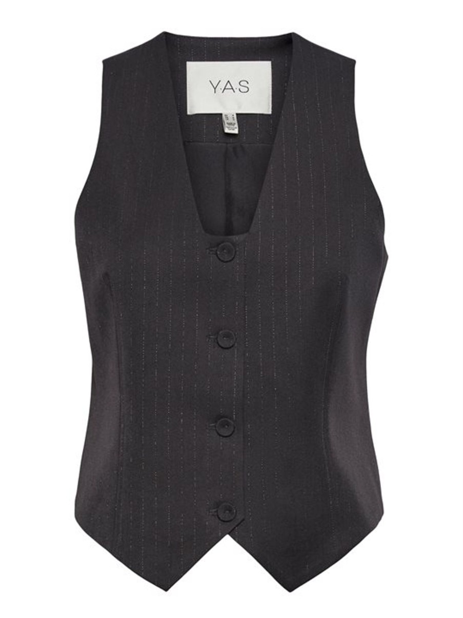 Veste Y.A.S | Y.A.S - Katley Pinstripe Waistcoat - Morkegra