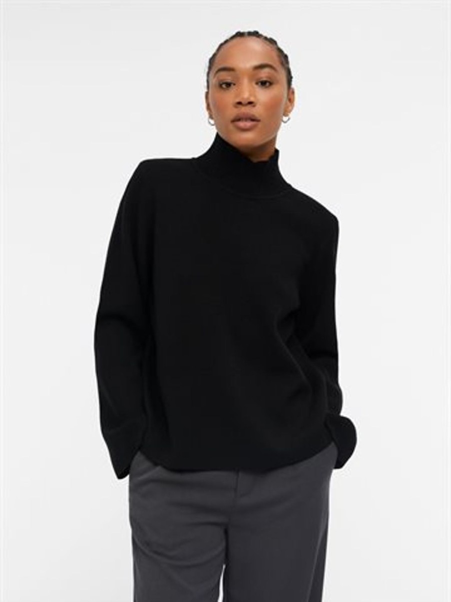 Strik Object | Object - Reynard Square Sleeve Pullover - Sort