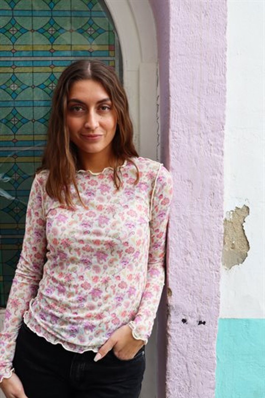 Toppe Liberté essentiel | Liberte - Mesh Top - Creme Rose Paisley