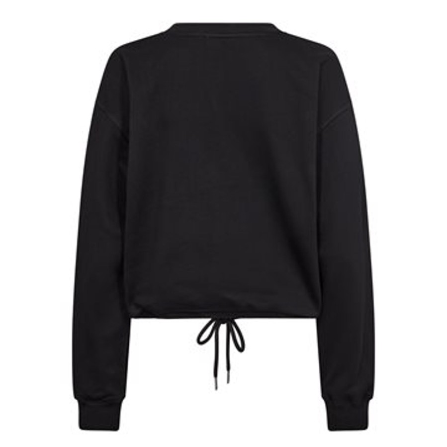 Sweatshirt Co Couture | Co' Couture - Crop Tie Stone Sweat - Sort