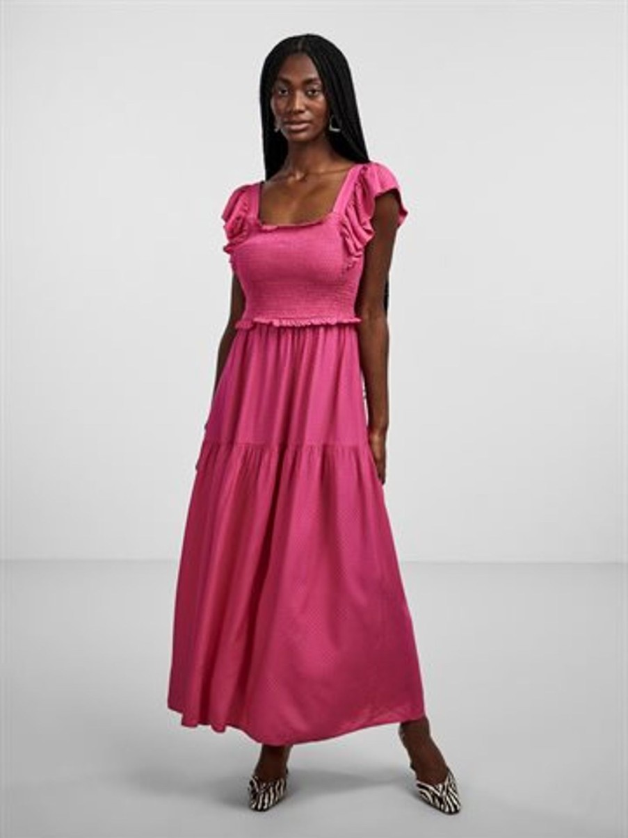 Jumpsuit Copenhagenshoes | Y.A.S - Citri Sl Long Dress - Fuchsia