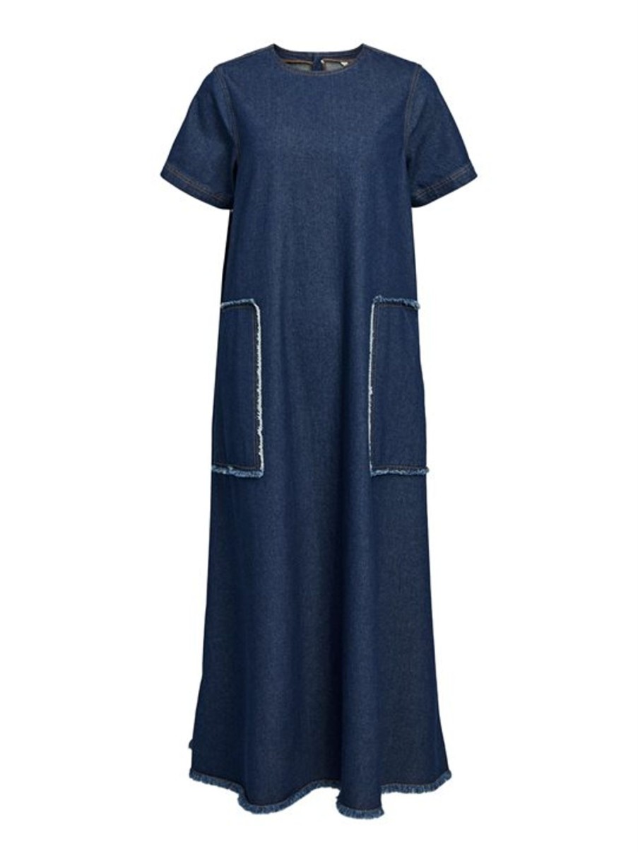 Jumpsuit Liberté essentiel | Object - Harlow S/S Long Dress - Blue Denim