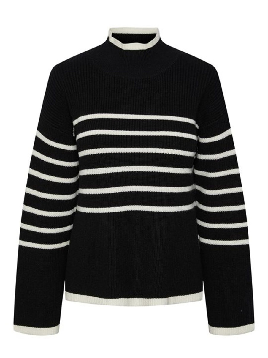 Strik Object | Y.A.S - Alma Ls Knit Pullover - Sort