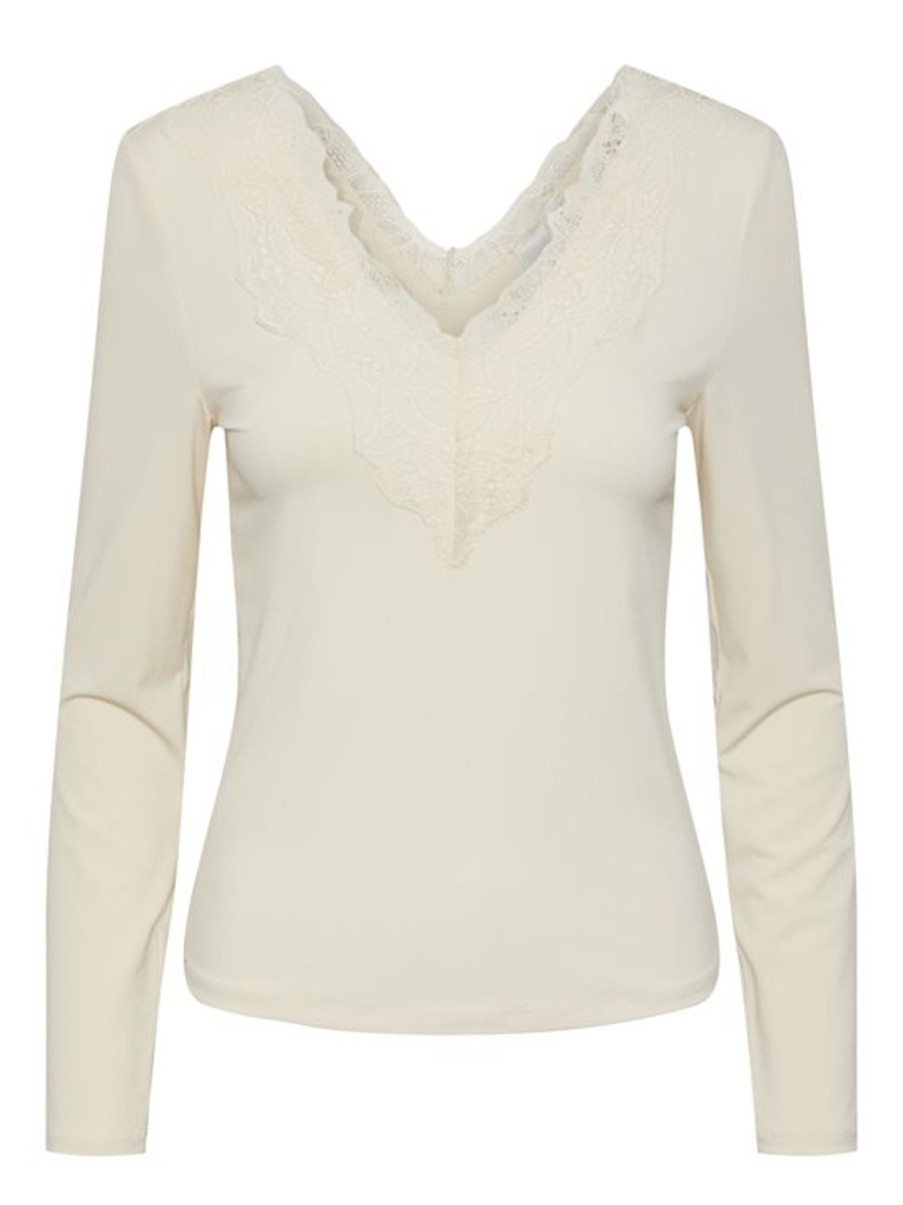 Toppe Prepair | Y.A.S - Lori Ls Lace Top - Beige