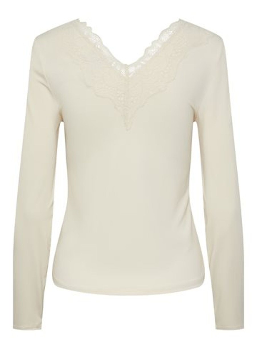 Toppe Prepair | Y.A.S - Lori Ls Lace Top - Beige