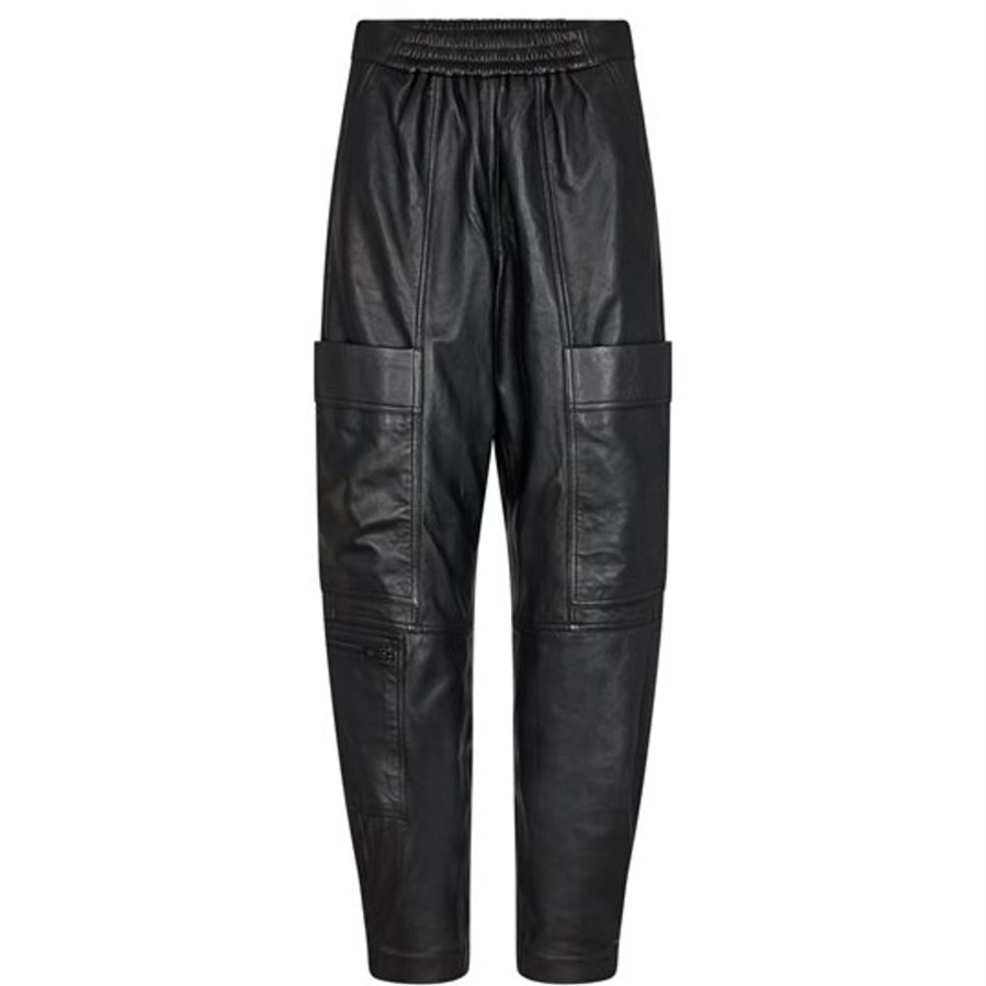 Bukser GOSSIA | Gossia - Cinna Leather Pant - Sort