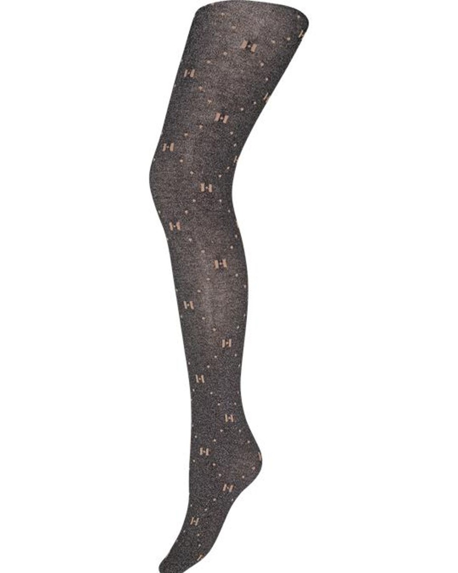 Stromper Og Strompebukser MbyM | Hype The Detail - Heavy Logo Tights 200D - Sort Glitter