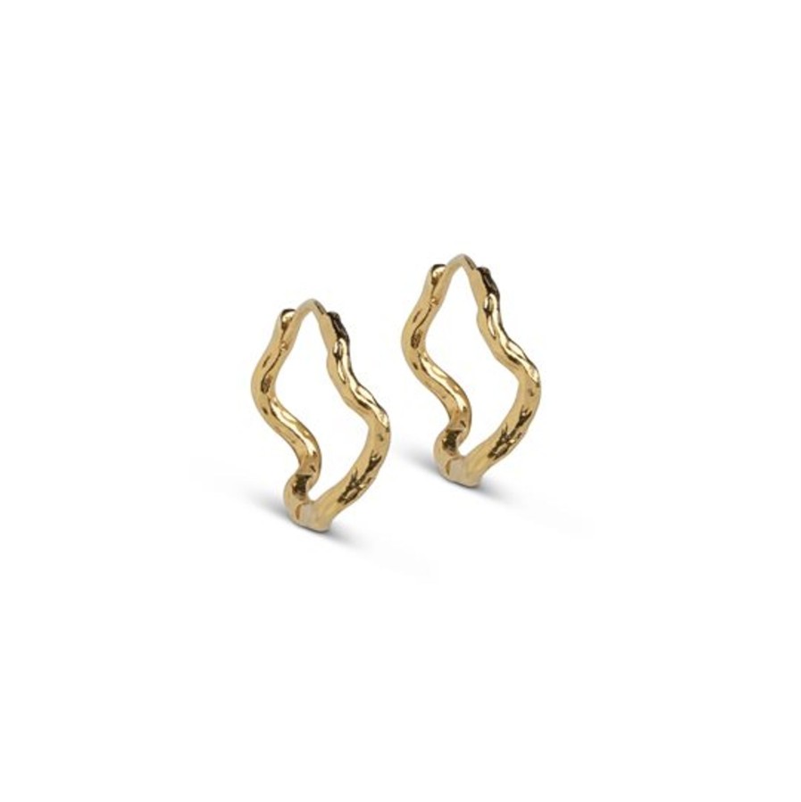 Accessories Enamel | Enamel - Holly Large Hoops - Guld