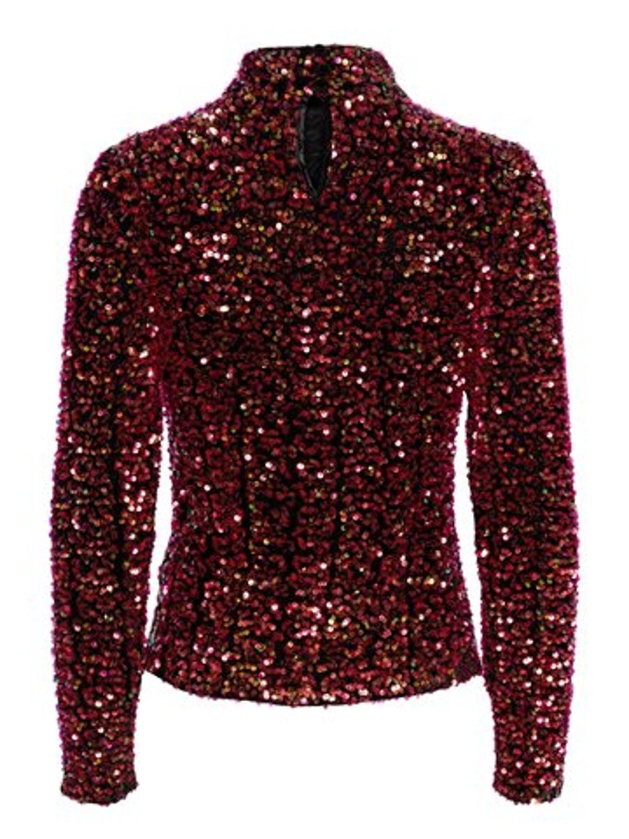 Toppe Object | Y.A.S - Pinko Sequin Ls Blouse - Sort Pink