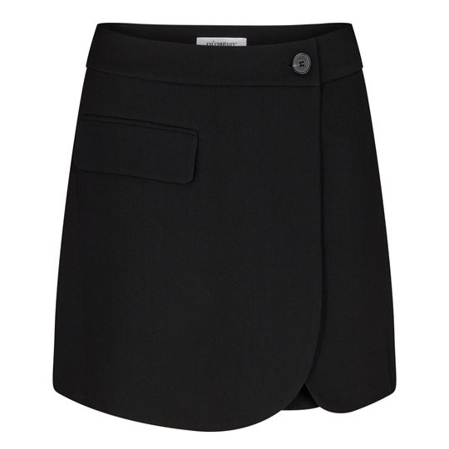 Shorts Co Couture | Co' Couture - Vola Wrap Skort - Sort (Obs Et Par Dages Ekstra Levering Pa Denne)