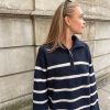 Strik Neo Noir | Neo Noir - Nevena Stripe Knit Blouse - Navy