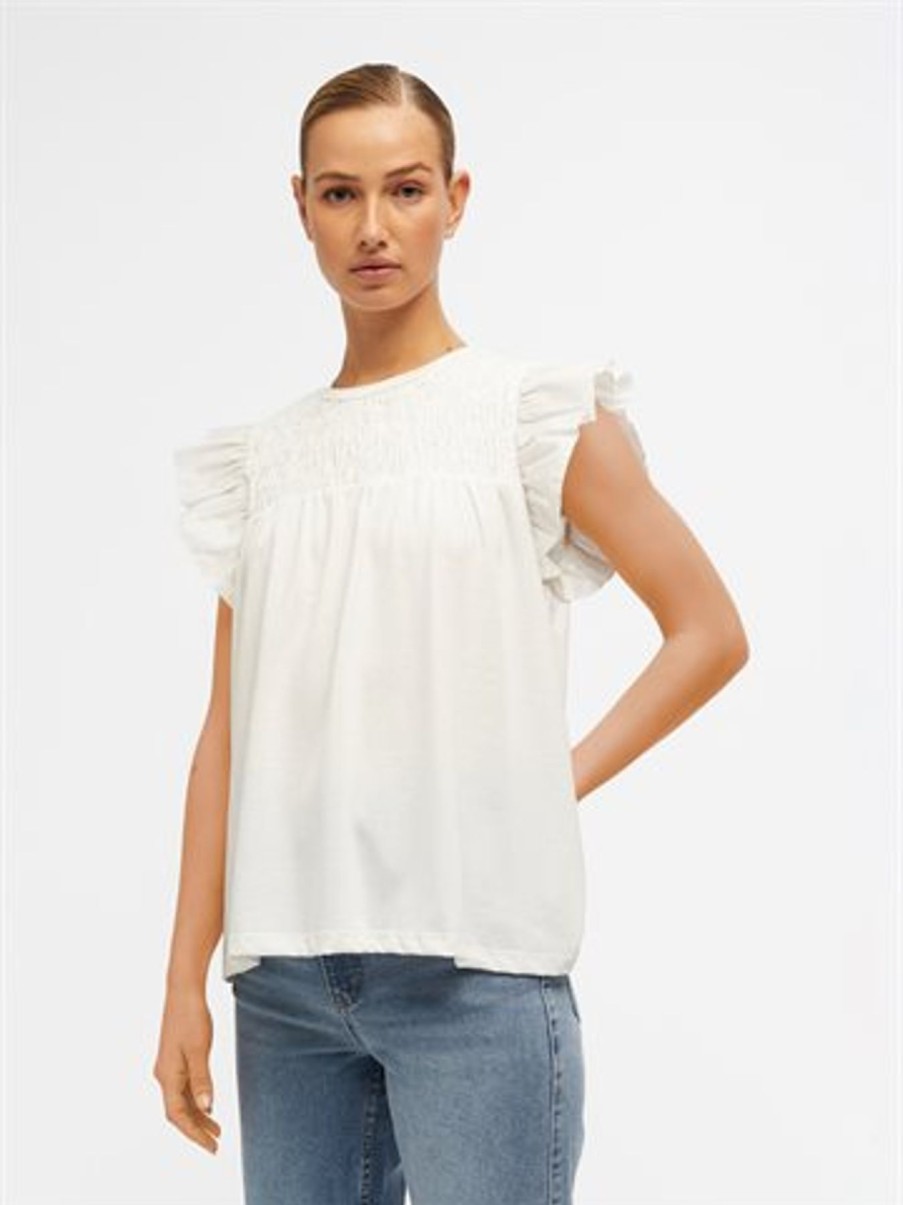 T-Shirt Object | Object - Lipa Sl Top - Hvid