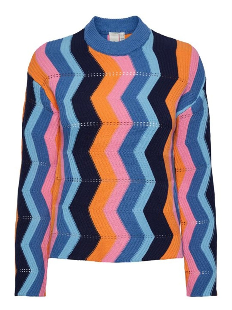 Strik GOSSIA | Y.A.S - Zigsta Ls Knit Pullover - Ampara Blue