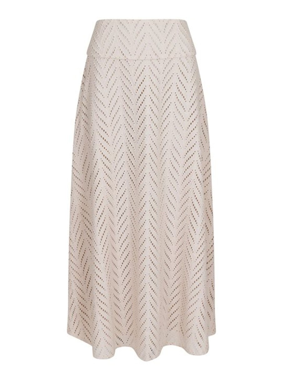 Nederdele Neo Noir | Neo Noir - Torino Wave Skirt - Ivory