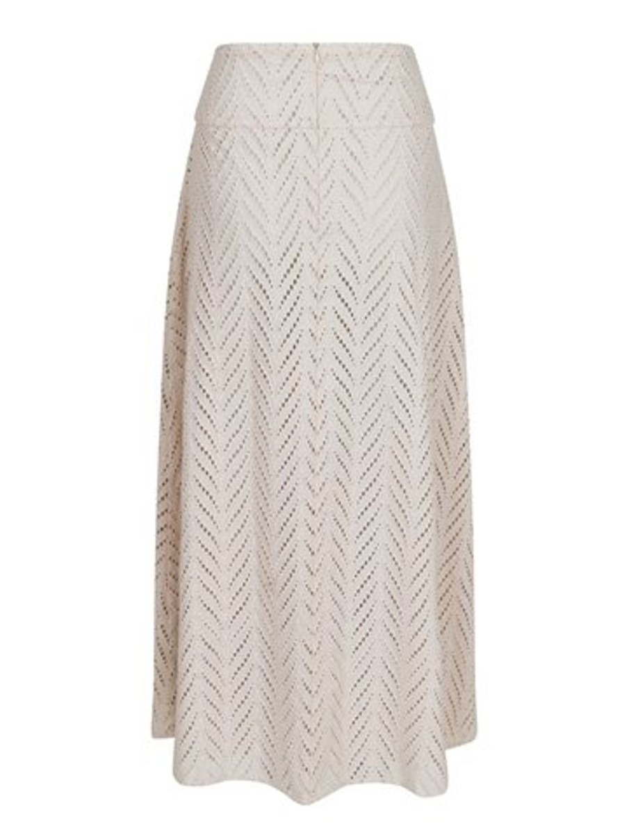 Nederdele Neo Noir | Neo Noir - Torino Wave Skirt - Ivory