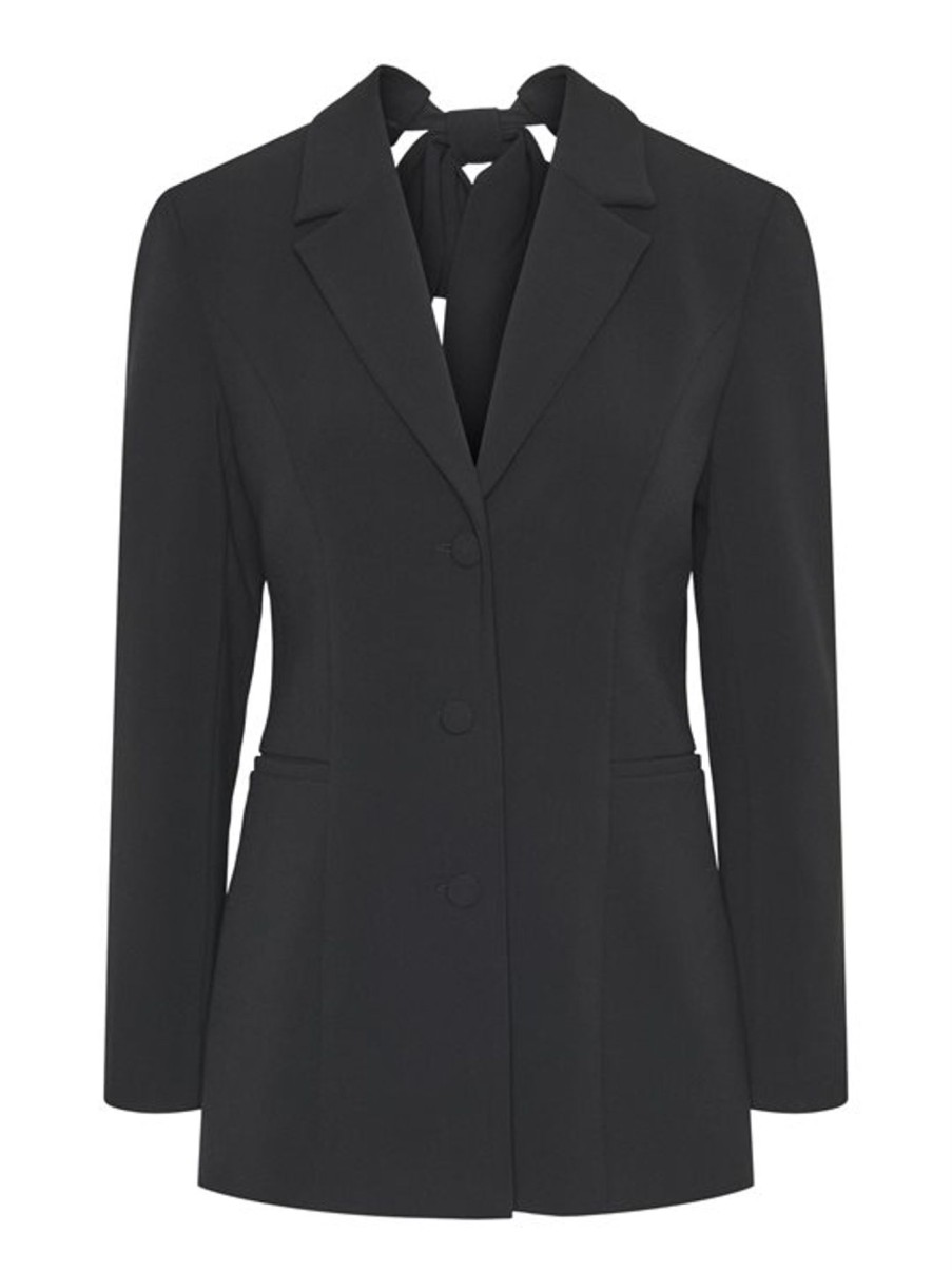 Blazer Liberté essentiel | Y.A.S - Likka Ls Bow Blazer - Sort