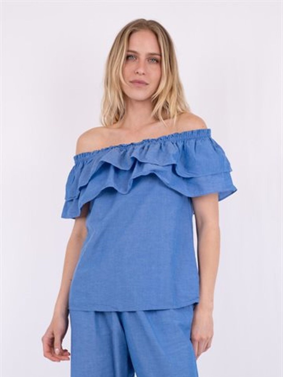 Toppe Neo Noir | Neo Noir - Austin Chambray Top - Bla