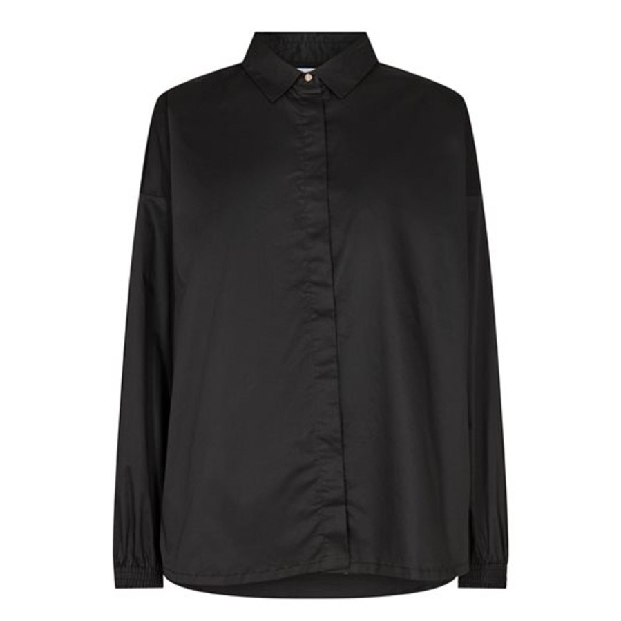 Skjorter MbyM | Liberte - Sussi Ls Short Shirt - Sort