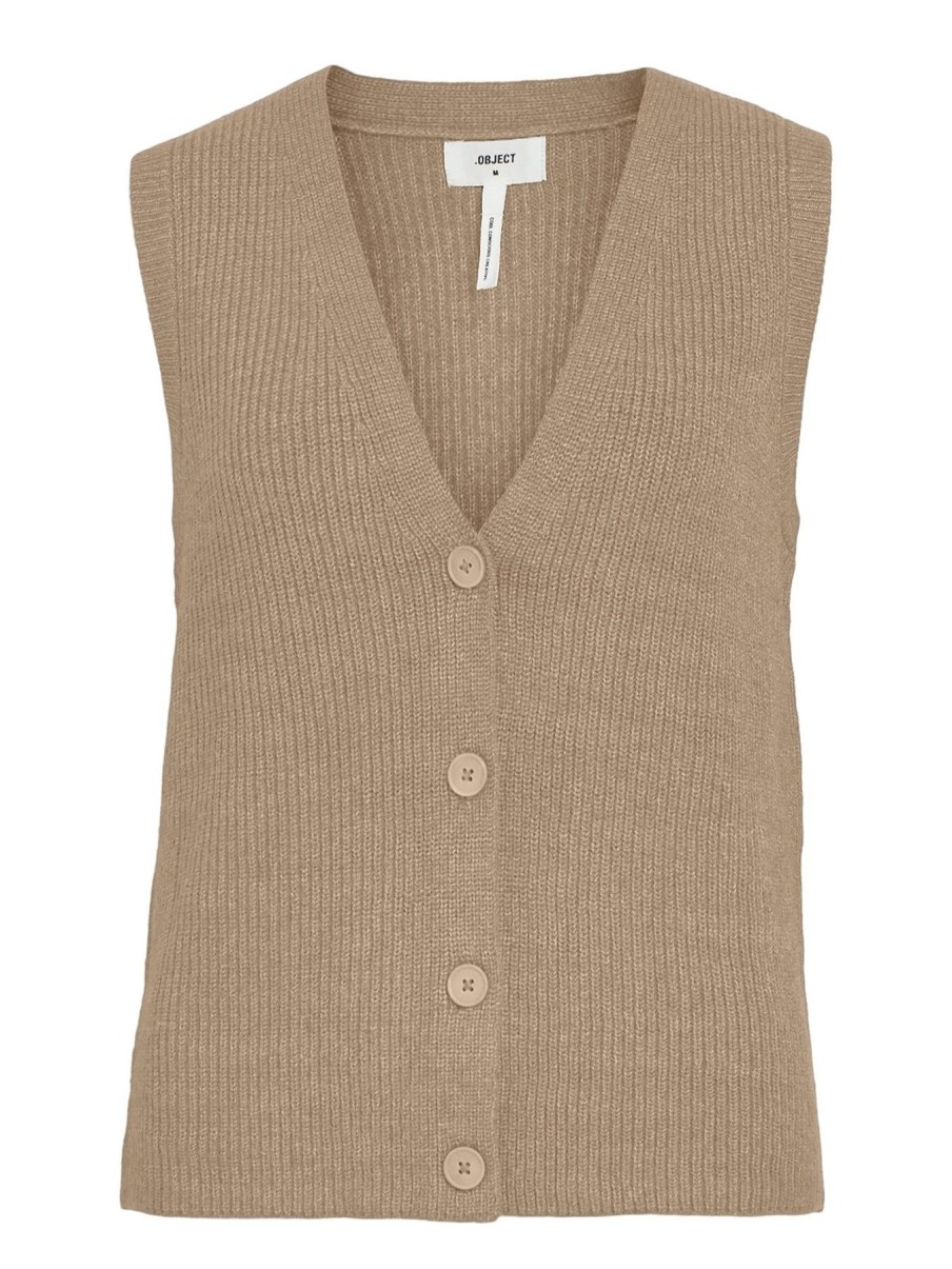 Veste Moves | Object - Malena Sl Knit Vest - Fossil