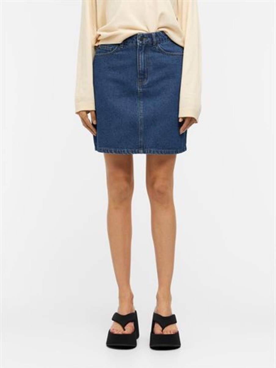 Nederdele Object | Object - Andy Mw Short Denim Skirt - Bla