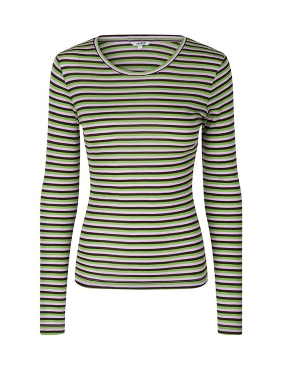 Bluser MbyM | Mbym - Lilita-M Bluse - Coffee Kiwi Orchid Stripe