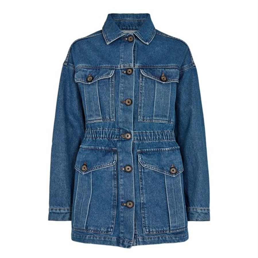 Overtoj Co Couture | Co' Couture - Vika Pocket Denim Jacket - Denim Bla