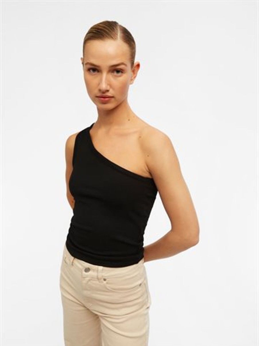 Toppe Object | Object - Luca Sl One Shoulder Top - Sort