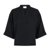 Bluser Neo Noir | Neo Noir - Luma Crepe Blouse - Sort