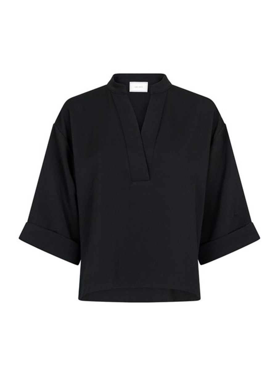 Bluser Neo Noir | Neo Noir - Luma Crepe Blouse - Sort