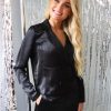 Cardigans Liberté essentiel | Liberte - Ibby Blazer Blouse - Black Lurex Stripe