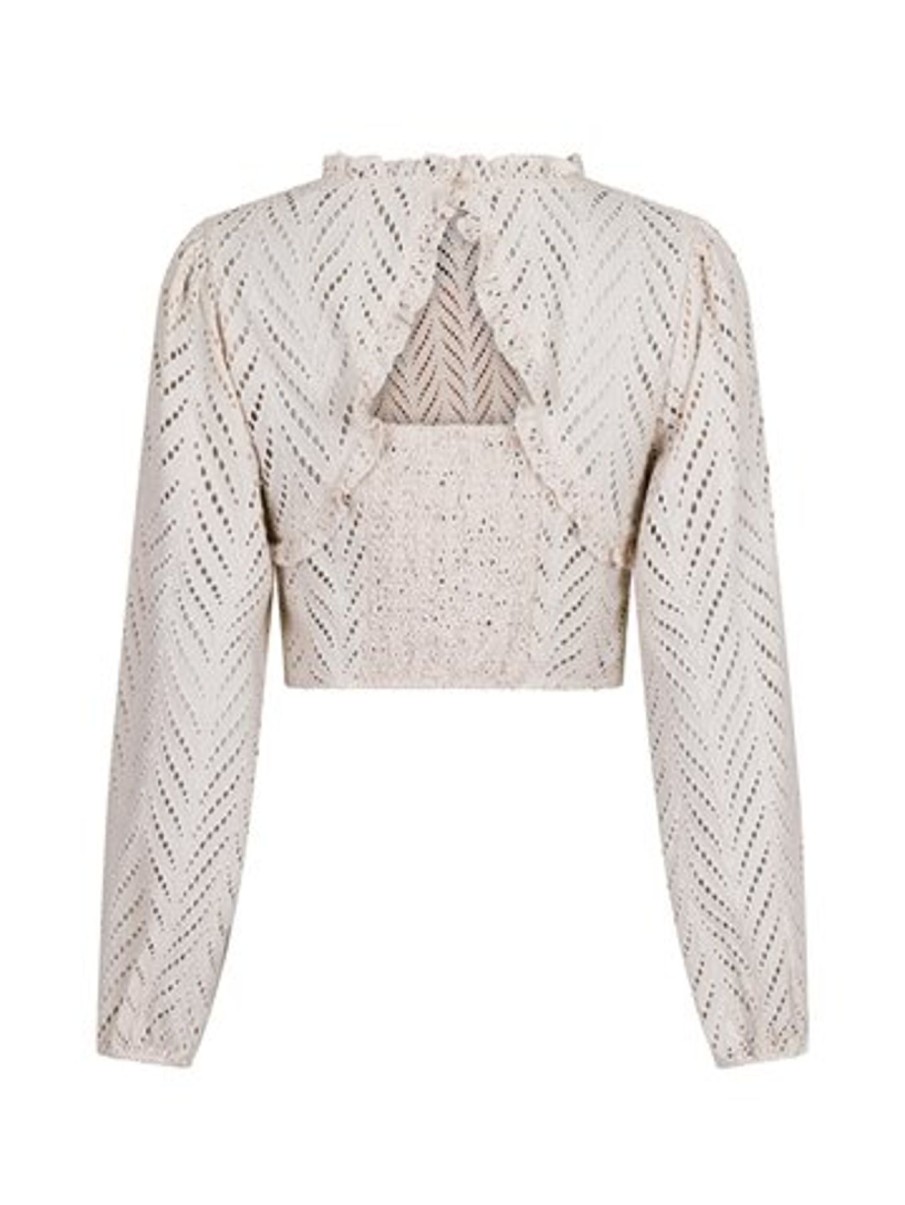 Toppe Neo Noir | Neo Noir - Rivoli Wave Blouse - Ivory