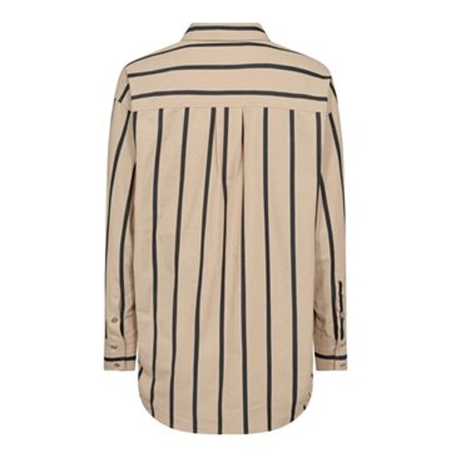 Skjorter Co Couture | Co' Couture - Tessie Stripe Oversize Shirt - Beige Black