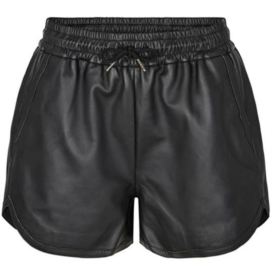 Shorts Neo Noir | Co' Couture - Phoebe Leather Crop Shorts - Sort