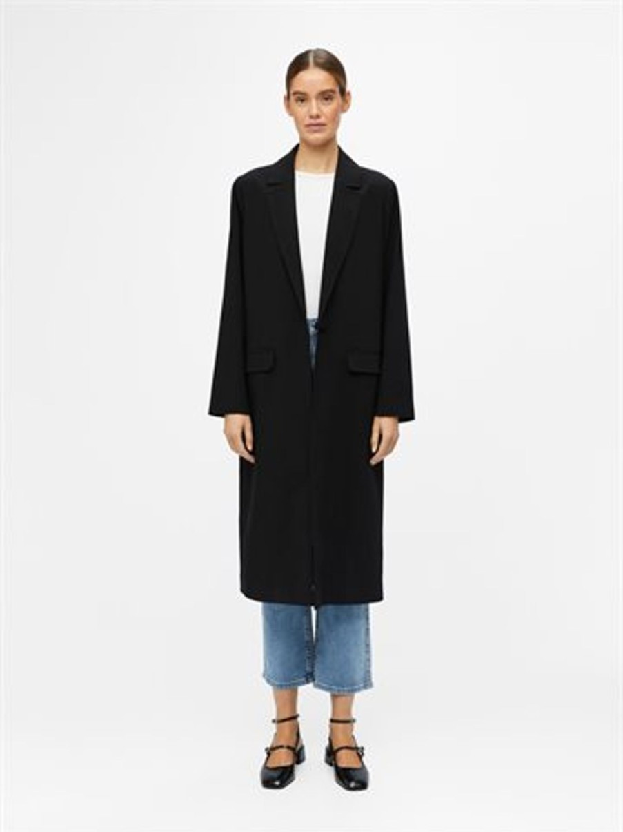 Overtoj Object | Object - Sigrid Ls Lang Blazer - Sort